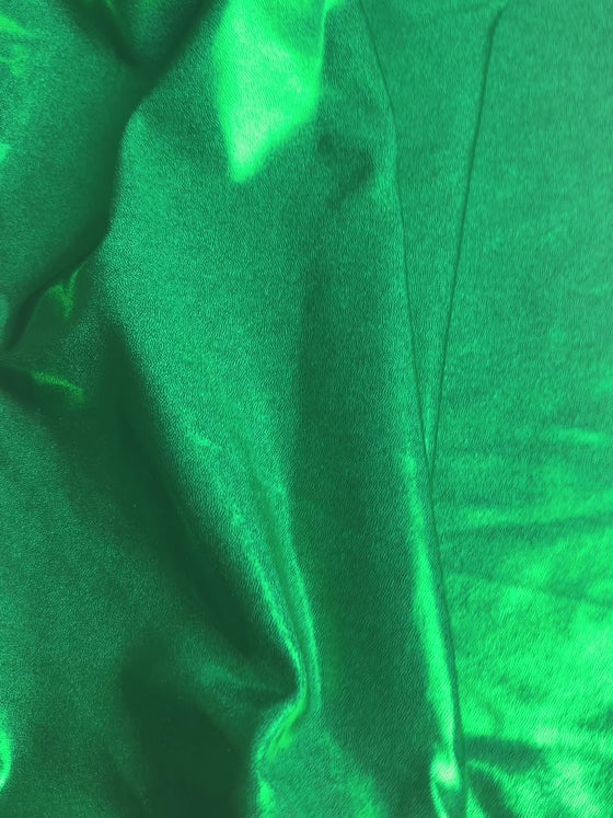 Neon Green Foil Spandex